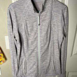 Gray and white lululemon zip up jacket size 14